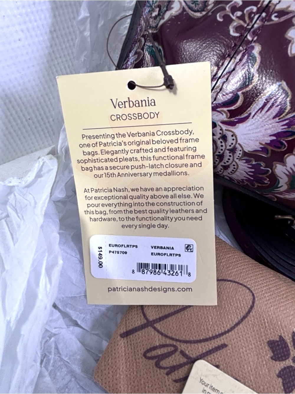 Patricia Nash Verbania Sm Leather Frame C/B. EuroFlrtps. - Picture 12 of 15
